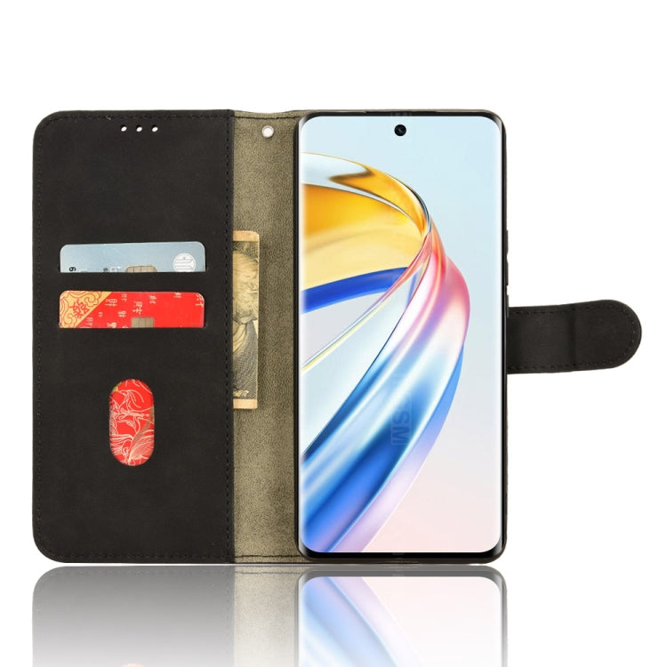 For Honor X9b Skin Feel Magnetic Flip Leather Phone Case(Black)