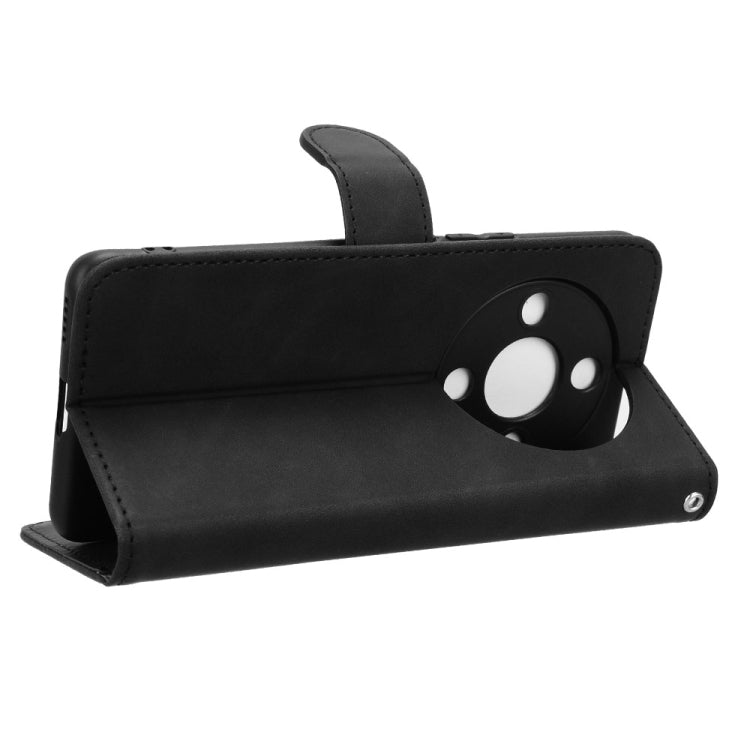 For Honor X9b Skin Feel Magnetic Flip Leather Phone Case(Black)