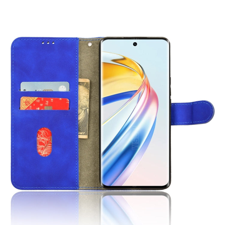 For Honor X9b Skin Feel Magnetic Flip Leather Phone Case(Blue)