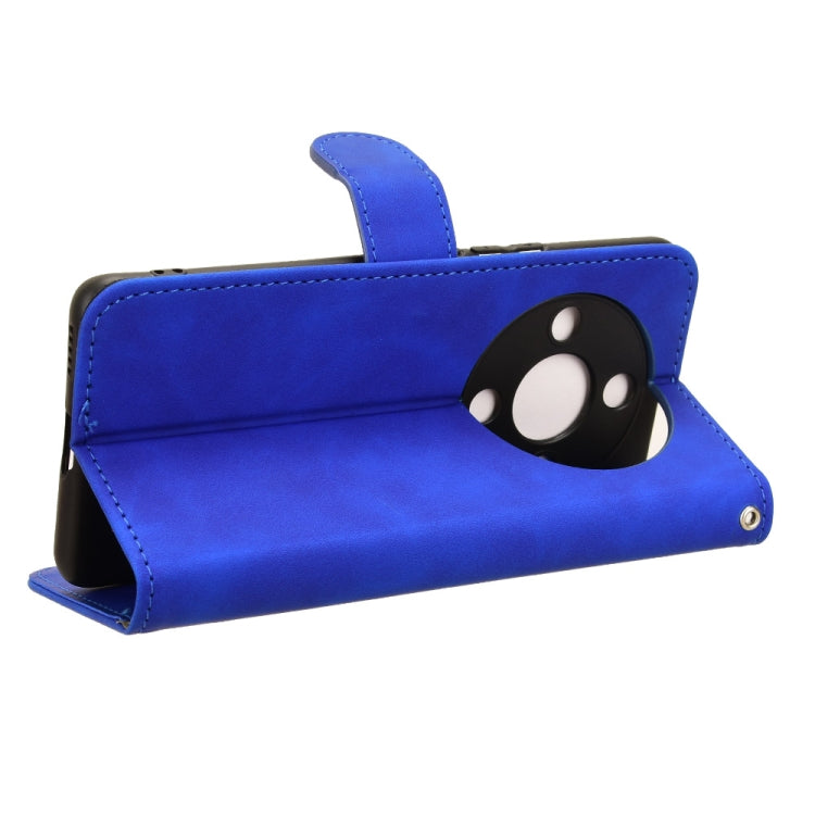 For Honor X9b Skin Feel Magnetic Flip Leather Phone Case(Blue)