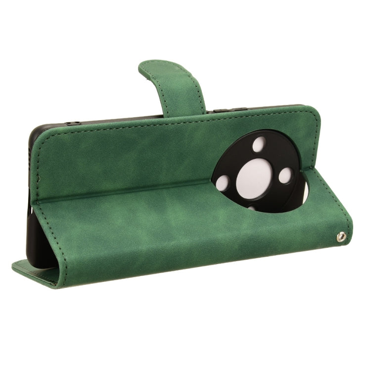 For Honor X9b Skin Feel Magnetic Flip Leather Phone Case(Green)