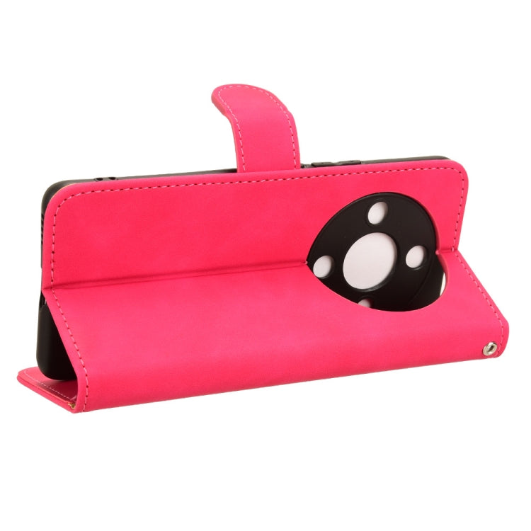 For Honor X9b Skin Feel Magnetic Flip Leather Phone Case(Rose Red)