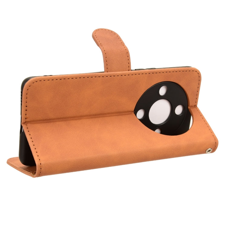 For Honor X9b Skin Feel Magnetic Flip Leather Phone Case(Brown)