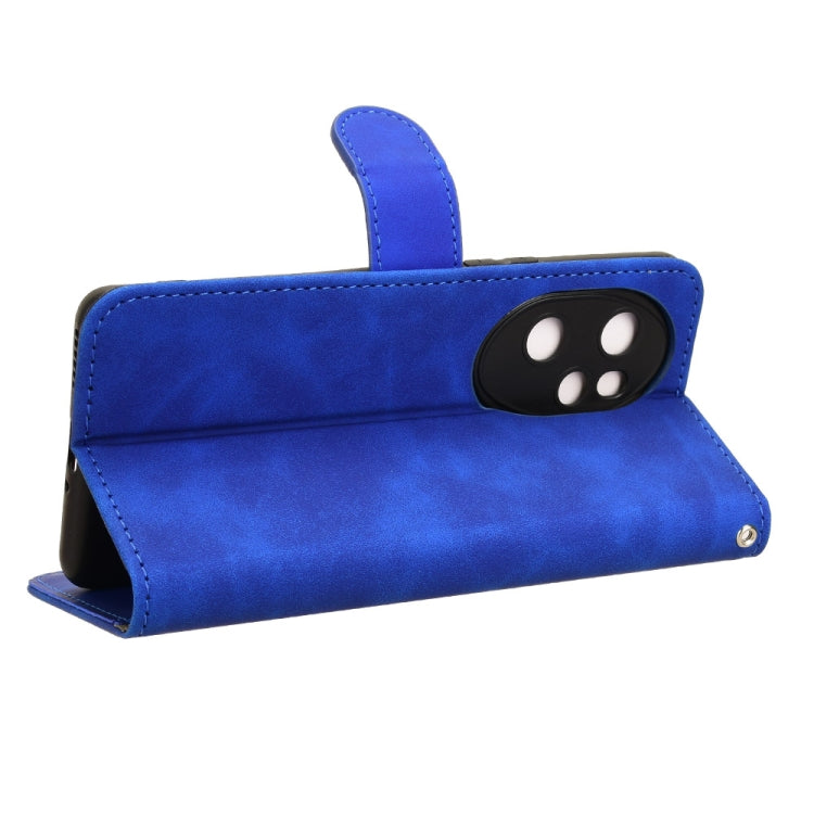 For Honor 100 Pro 5G Skin Feel Magnetic Flip Leather Phone Case(Blue)