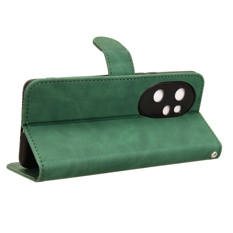 For Honor 100 Pro 5G Skin Feel Magnetic Flip Leather Phone Case(Green)