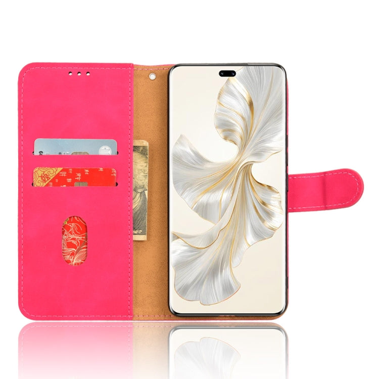 For Honor 100 Pro 5G Skin Feel Magnetic Flip Leather Phone Case(Rose Red)