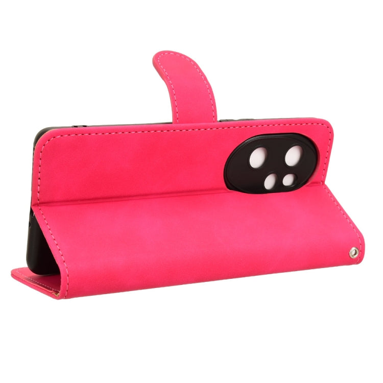 For Honor 100 Pro 5G Skin Feel Magnetic Flip Leather Phone Case(Rose Red)
