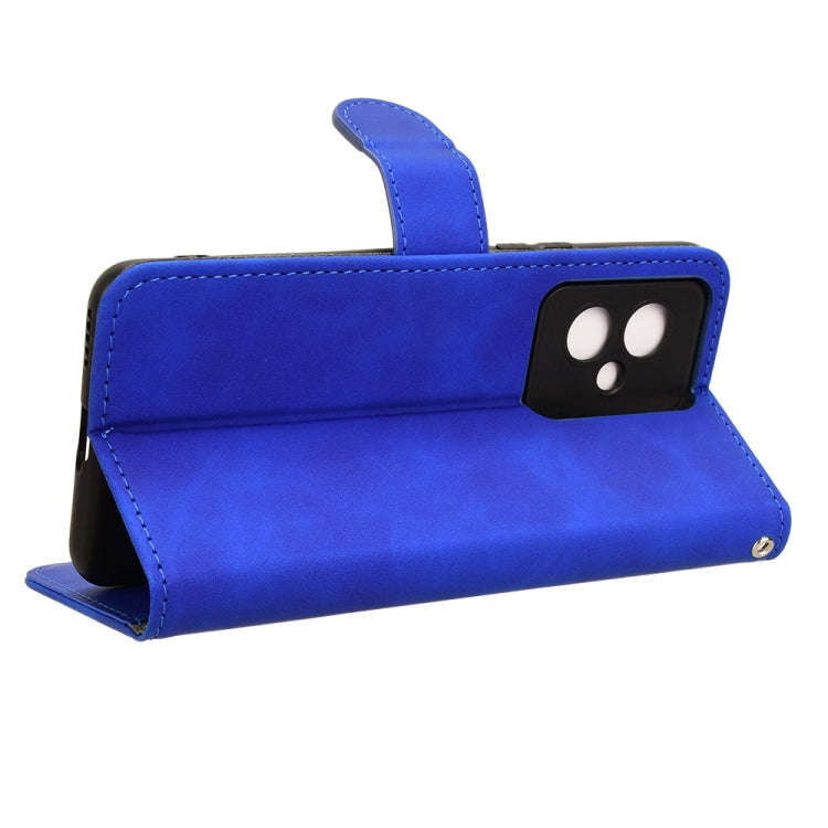 For Honor 100 5G Skin Feel Magnetic Flip Leather Phone Case(Blue)