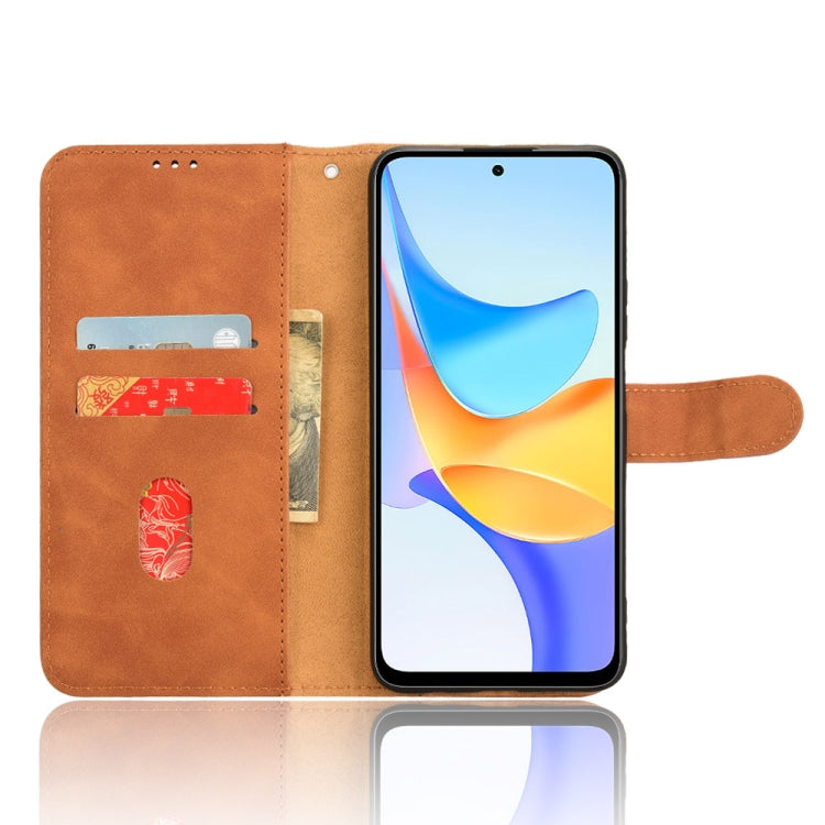 For Honor Play 8T 5G / X7b Skin Feel Magnetic Flip Leather Phone Case(Brown)