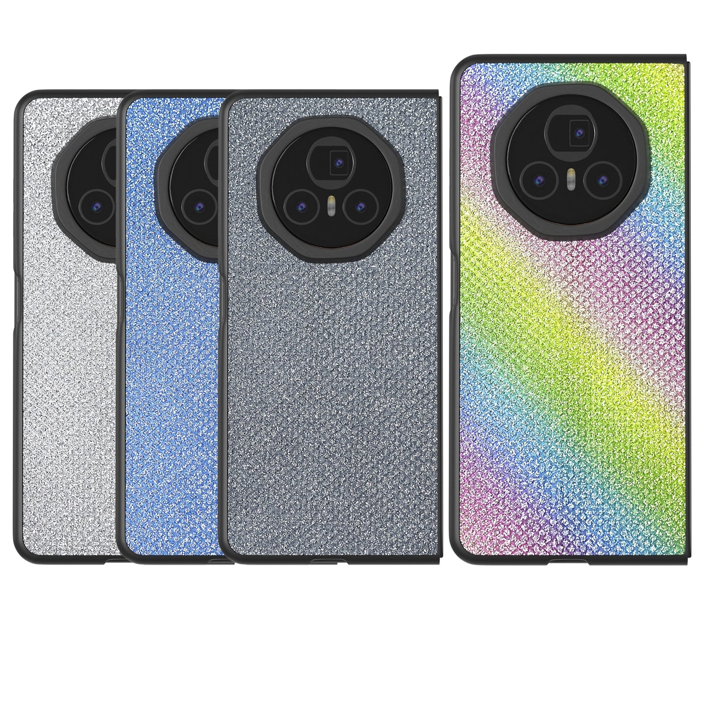 For Honor Magic V3 ABEEL Diamond Series Black Edge PU Phone Case(Rainbow)