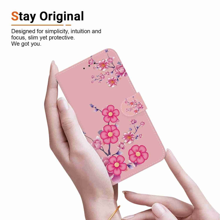 For Honor X5 Plus / Play 40C Crystal Texture Colored Drawing Leather Phone Case(Cherry Blossoms)