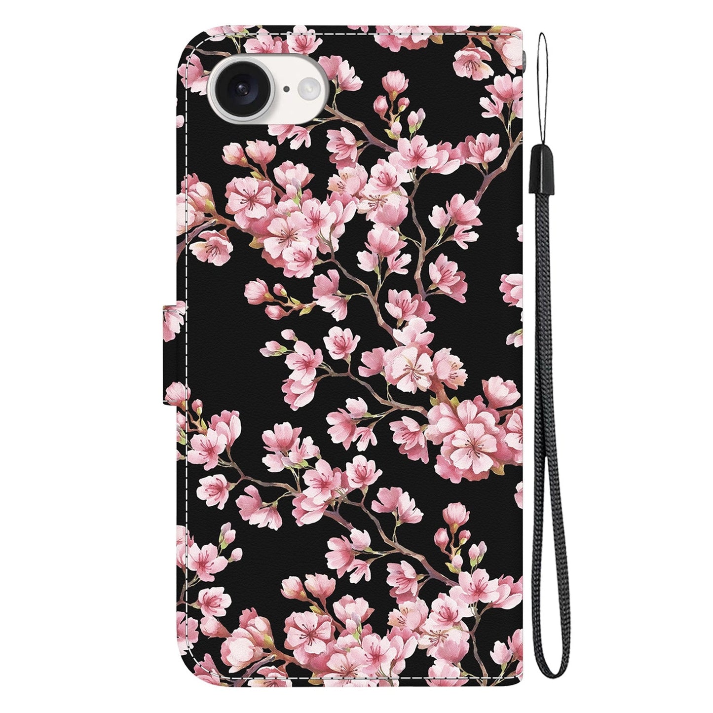 For iPhone 16e Crystal Texture Colored Drawing Leather Phone Case(Plum Bossom)