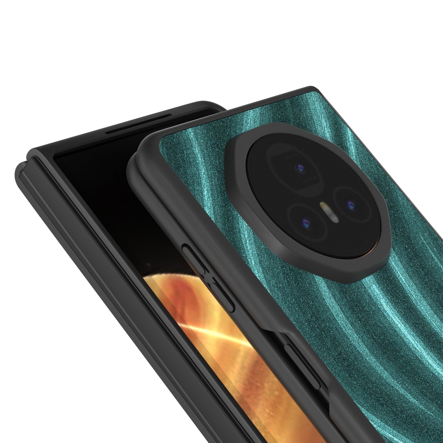 For Honor Magic V3 Galactic Pattern Protective Phone Case(Green)