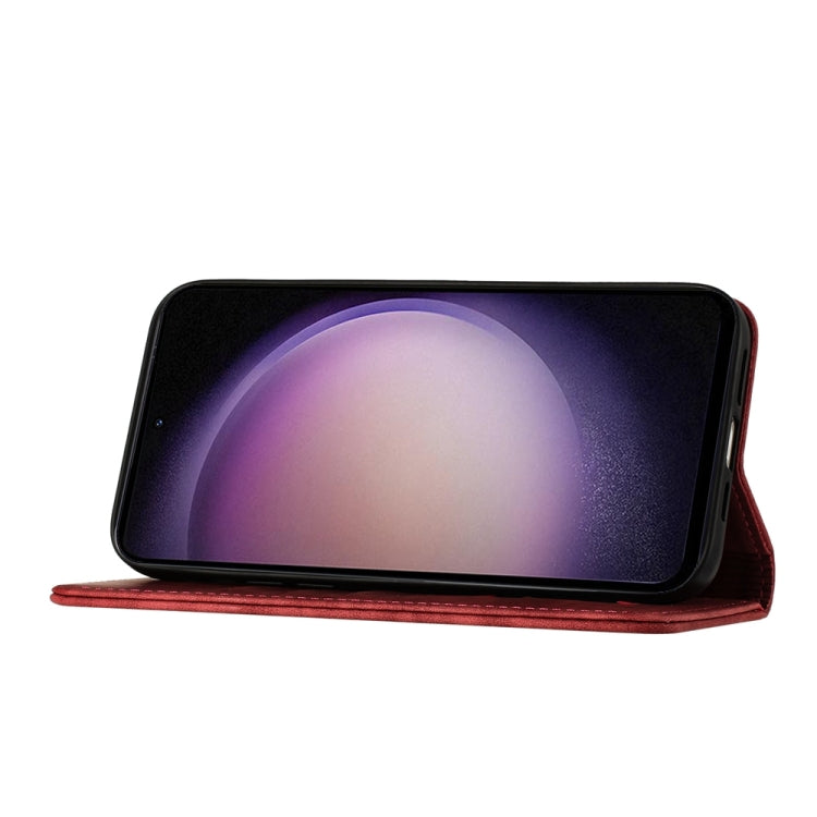 For Samsung Galaxy S24 5G Butterfly Cat Embossing Flip Leather Phone Case(Red)