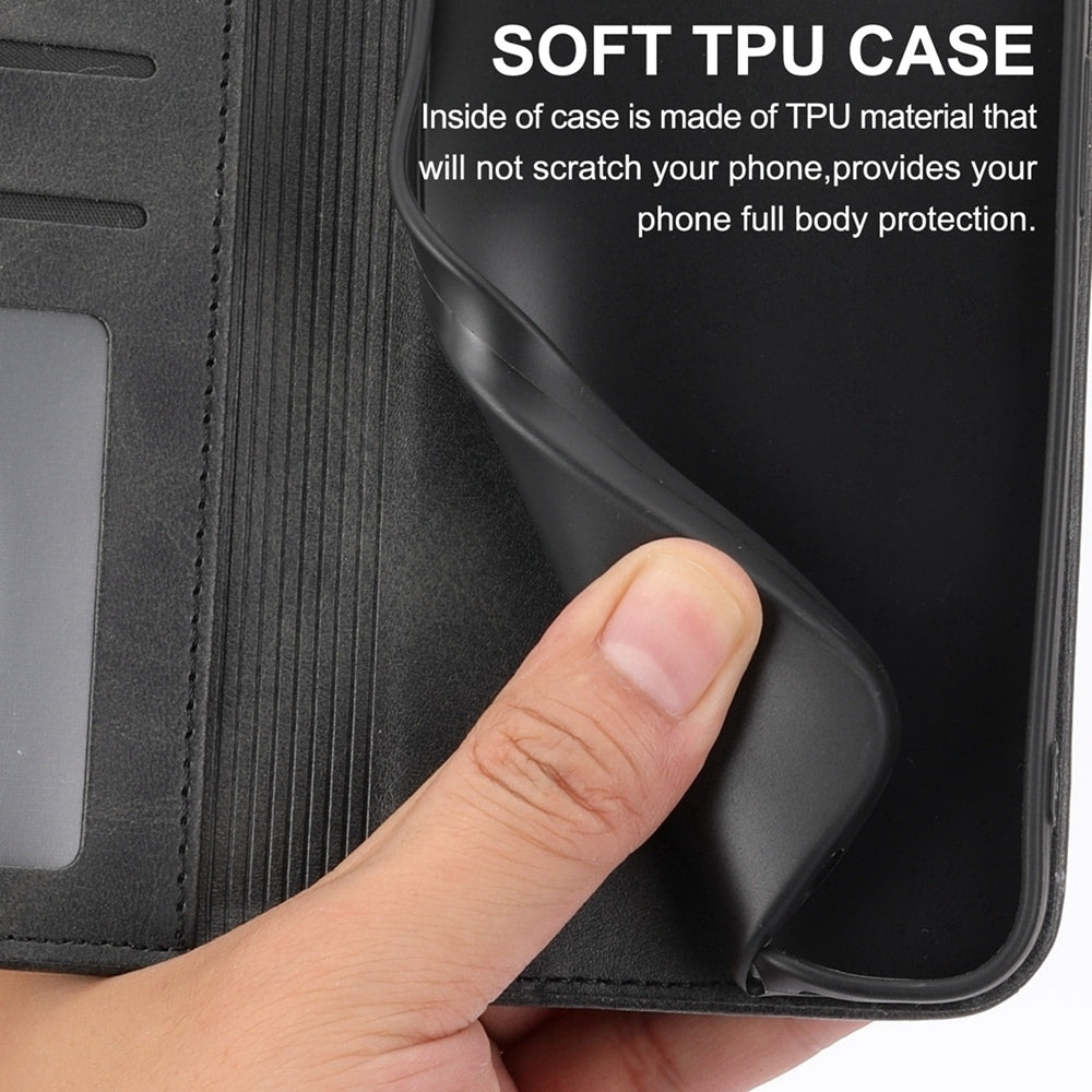 For iPhone 16e Cubic Grid Calf Texture Magnetic Leather Phone Case(Black)