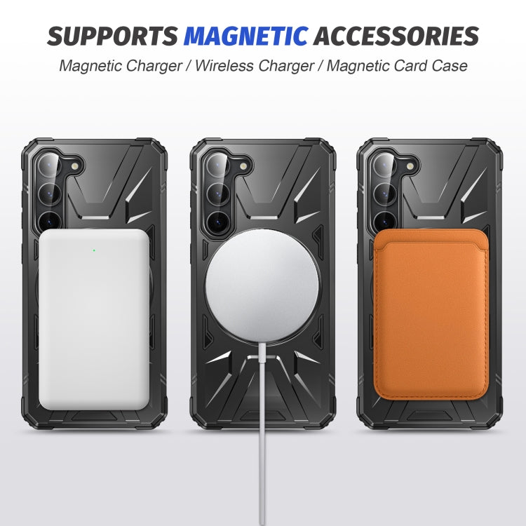 For Samsung Galaxy S24 5G MagSafe Magnetic Shockproof Phone Case with Ring Holder(Black)