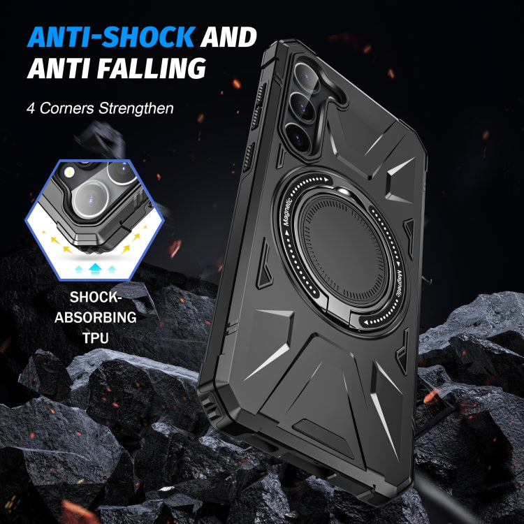 For Samsung Galaxy S24 5G MagSafe Magnetic Shockproof Phone Case with Ring Holder(Black)