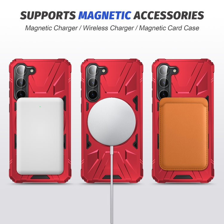For Samsung Galaxy S24 5G MagSafe Magnetic Shockproof Phone Case with Ring Holder(Red)