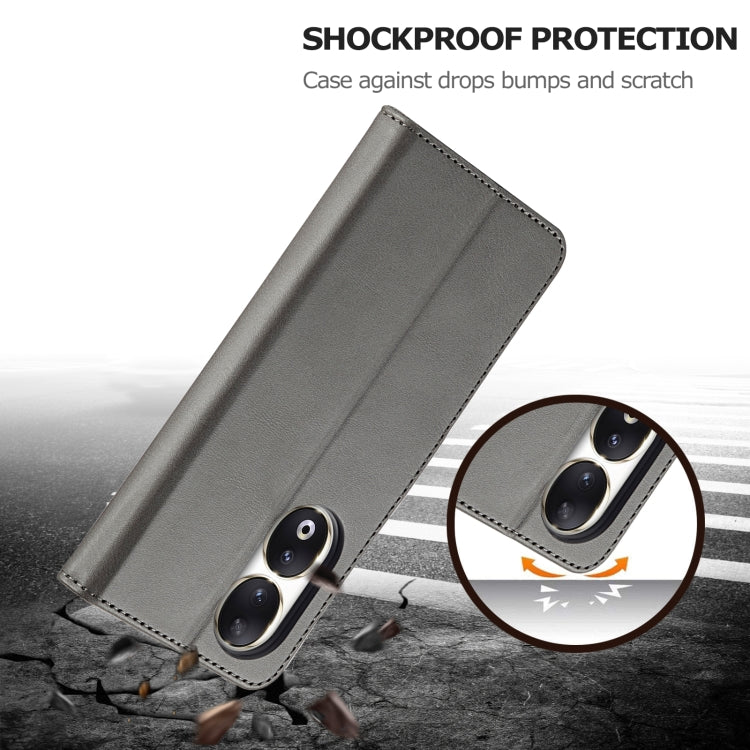 For Honor 90 LC.IMEEKE Calf Texture Leather Phone Case(Grey)