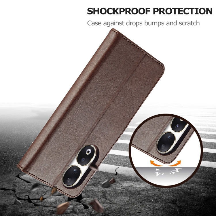 For Honor 90 LC.IMEEKE Calf Texture Leather Phone Case(Coffee)