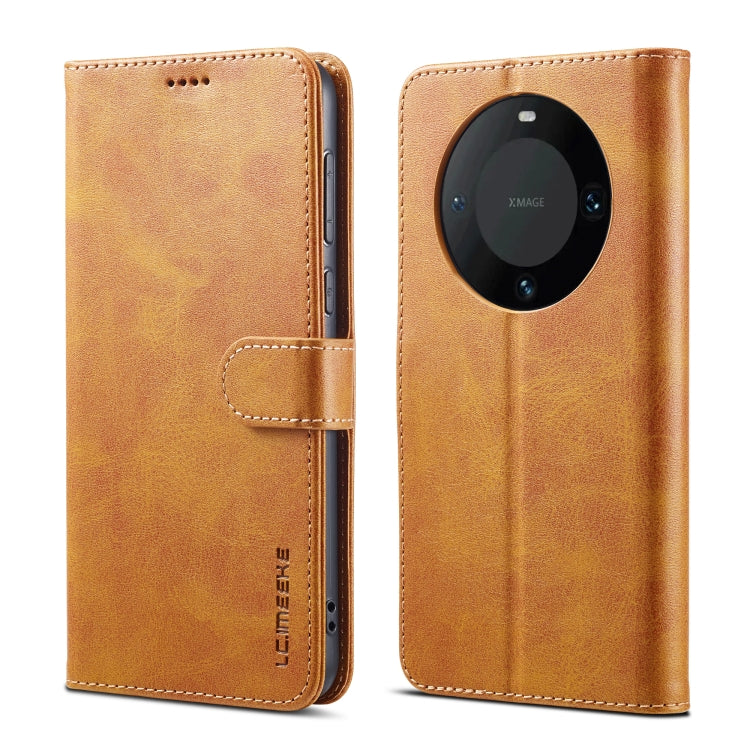 For Honor X50 LC.IMEEKE Calf Texture Leather Phone Case(Brown)