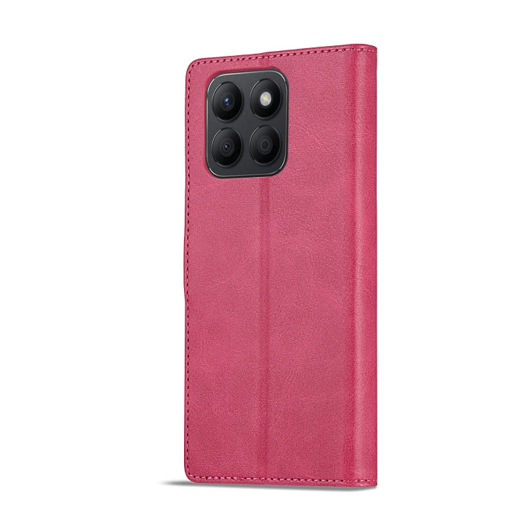 For Honor X8b LC.IMEEKE Calf Texture Leather Phone Case(Red)