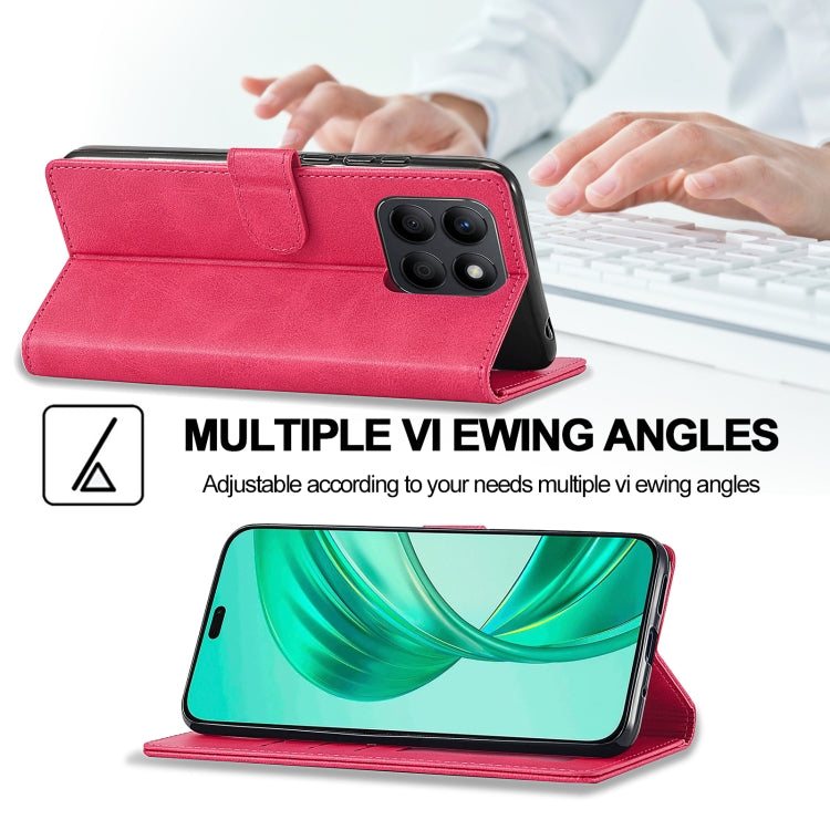 For Honor X8b LC.IMEEKE Calf Texture Leather Phone Case(Red)