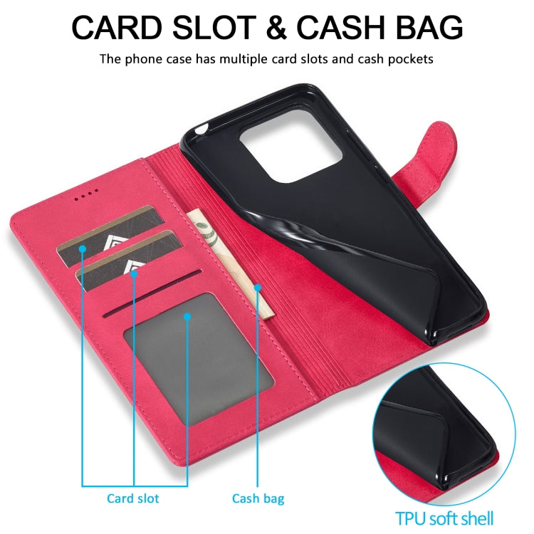 For Honor X8b LC.IMEEKE Calf Texture Leather Phone Case(Red)