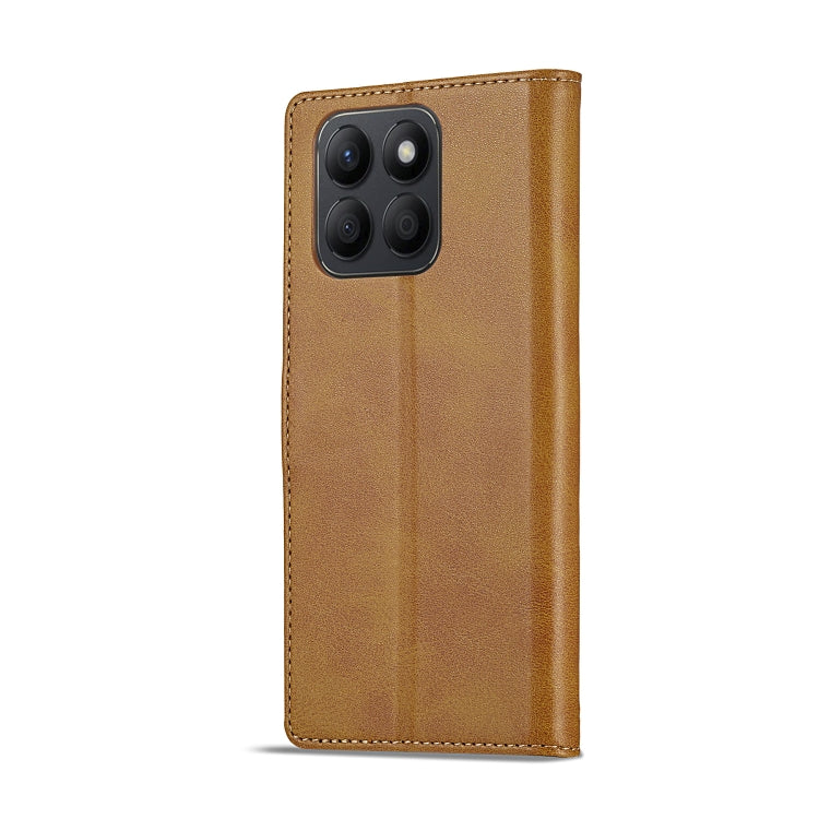 For Honor X8b LC.IMEEKE Calf Texture Leather Phone Case(Brown)