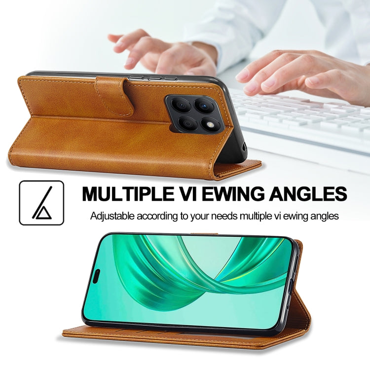 For Honor X8b LC.IMEEKE Calf Texture Leather Phone Case(Brown)