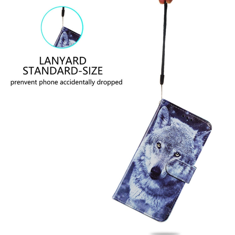 For Honor 90 Pro Painted Pattern Horizontal Flip Leather Phone Case(White Wolf)