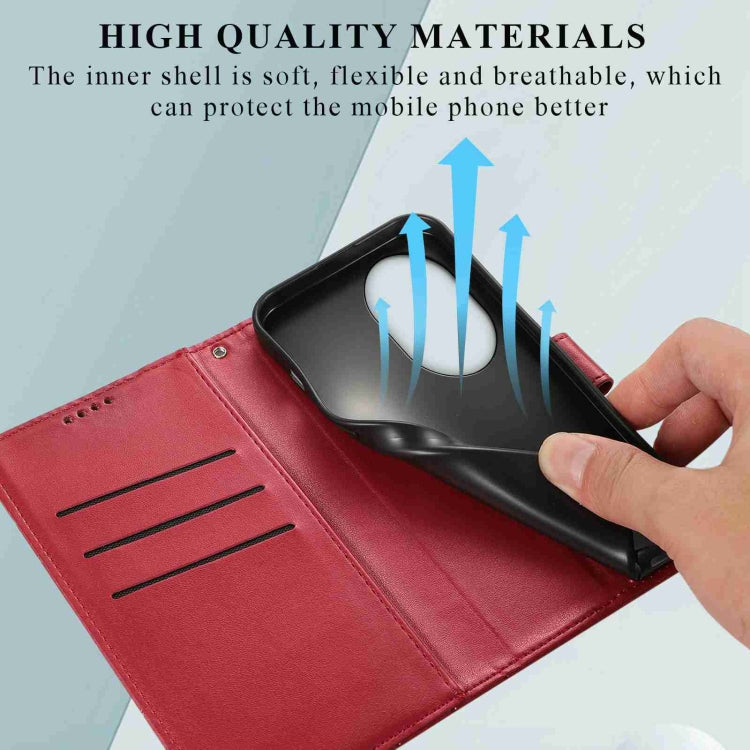 For Honor 100 Pro PU Genuine Leather Texture Embossed Line Phone Case(Red)