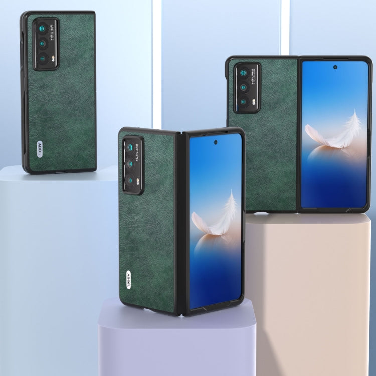 For Honor Magic Vs2 ABEEL Dual Color Lichi Texture PU Phone Case(Green)