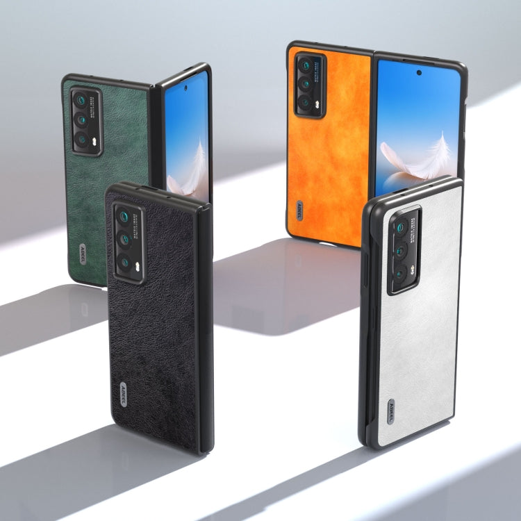 For Honor Magic Vs2 ABEEL Dual Color Lichi Texture PU Phone Case(Green)