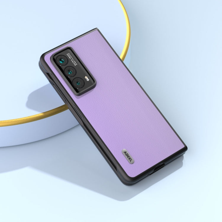 For Honor Magic Vs2 ABEEL Ecological Leather Shockproof PU Phone Case(Purple)