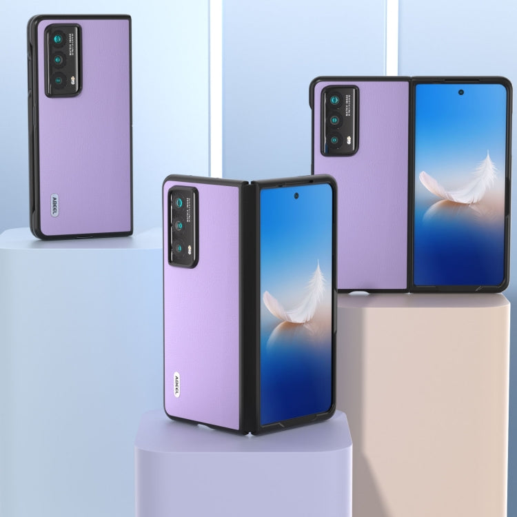 For Honor Magic Vs2 ABEEL Ecological Leather Shockproof PU Phone Case(Purple)