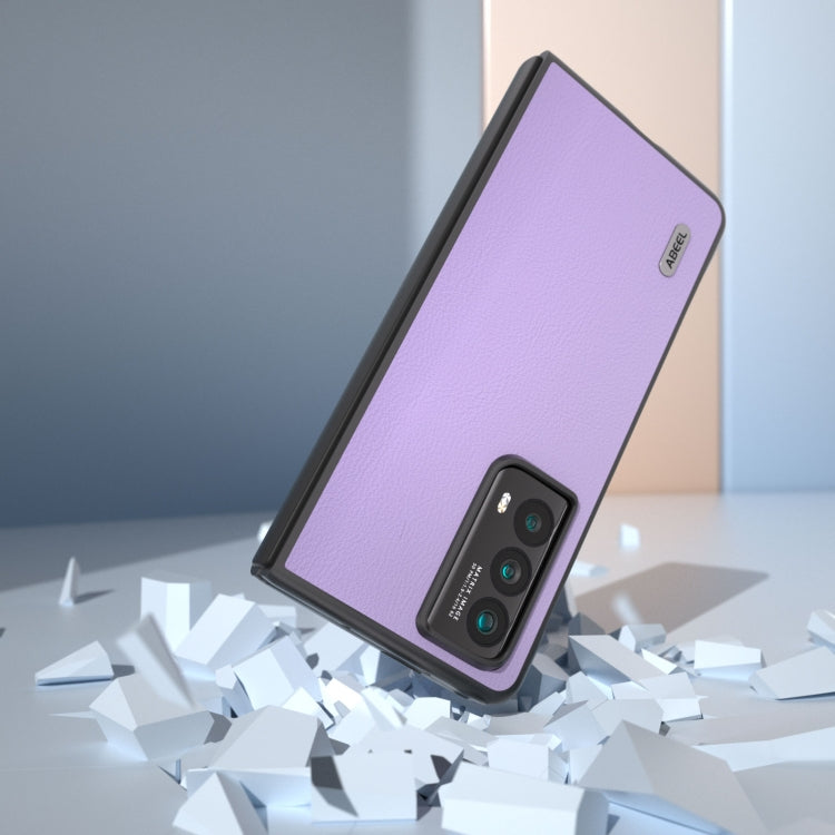 For Honor Magic Vs2 ABEEL Ecological Leather Shockproof PU Phone Case(Purple)