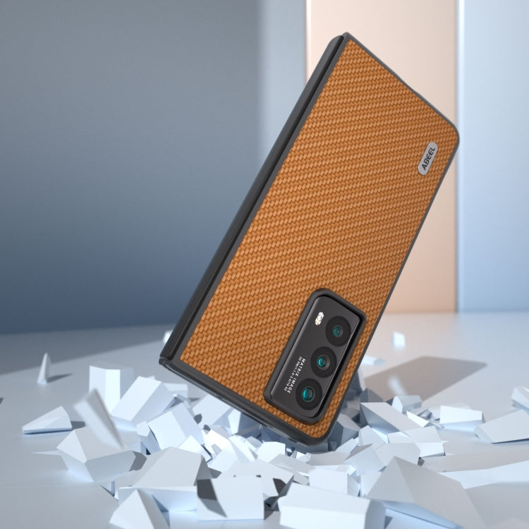 For Honor Magic Vs2 ABEEL Carbon Fiber Texture Protective Phone Case(Light Brown)