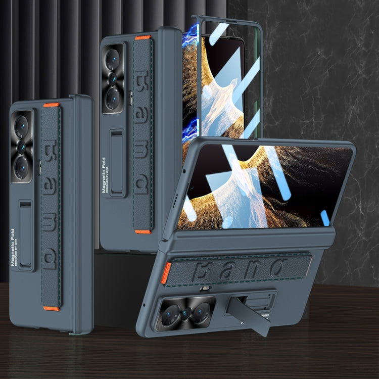 For Honor Magic VS GKK Integrated Magnetic Folding Hinge All-inclusive Phone Case with Wrist Strap(Green)