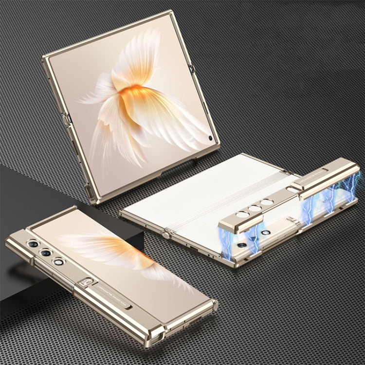 For Honor V Purse GKK Integrated Magnetic Folding Metal Full Coverage Phone Case(Gold)