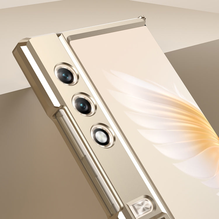 For Honor V Purse GKK Integrated Magnetic Folding Metal Full Coverage Phone Case(Gold)