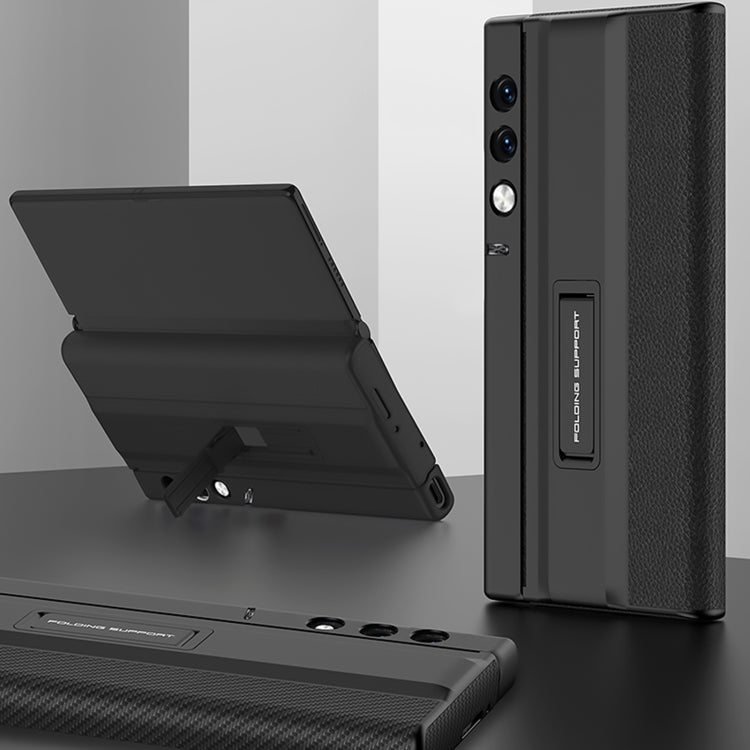 For Honor V Purse GKK Full Coverage Folding Leather Phone Case with Holder(Black)