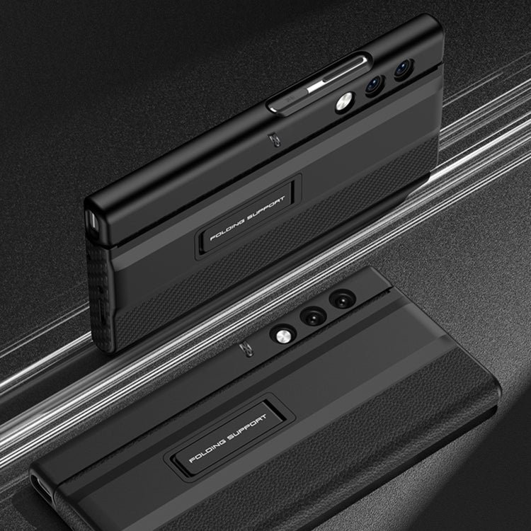 For Honor V Purse GKK Full Coverage Folding Leather Phone Case with Holder(Black)