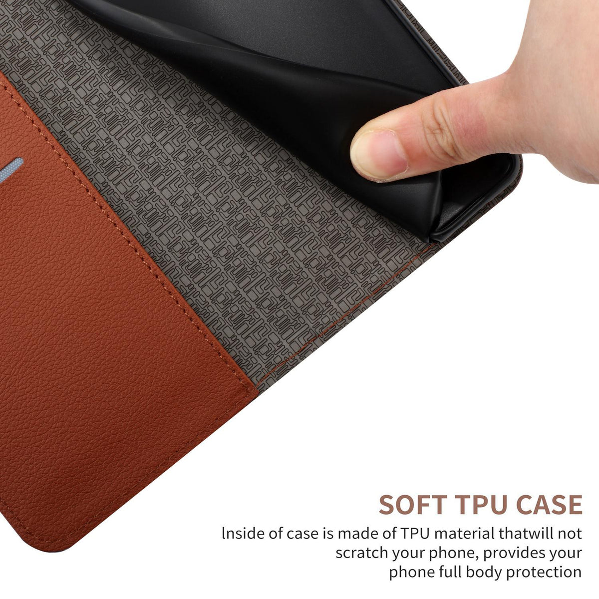 Compatible with iPhone 18 Pro Max & 17 Pro Max Rhombic Grid Texture Leather Phone Case - Brown