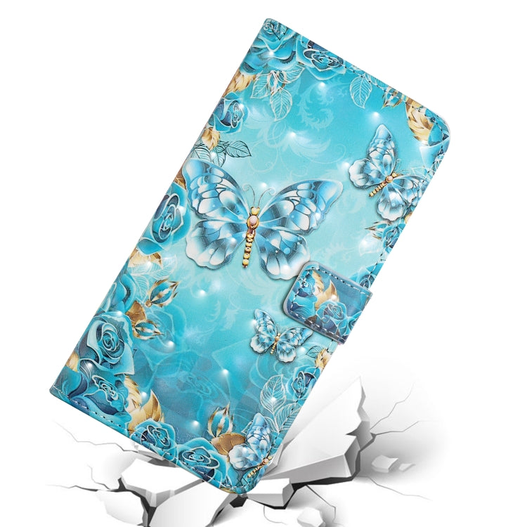 For Honor 10 Oil Embossed 3D Drawing Leather Phone Case(Blue Butterflies)
