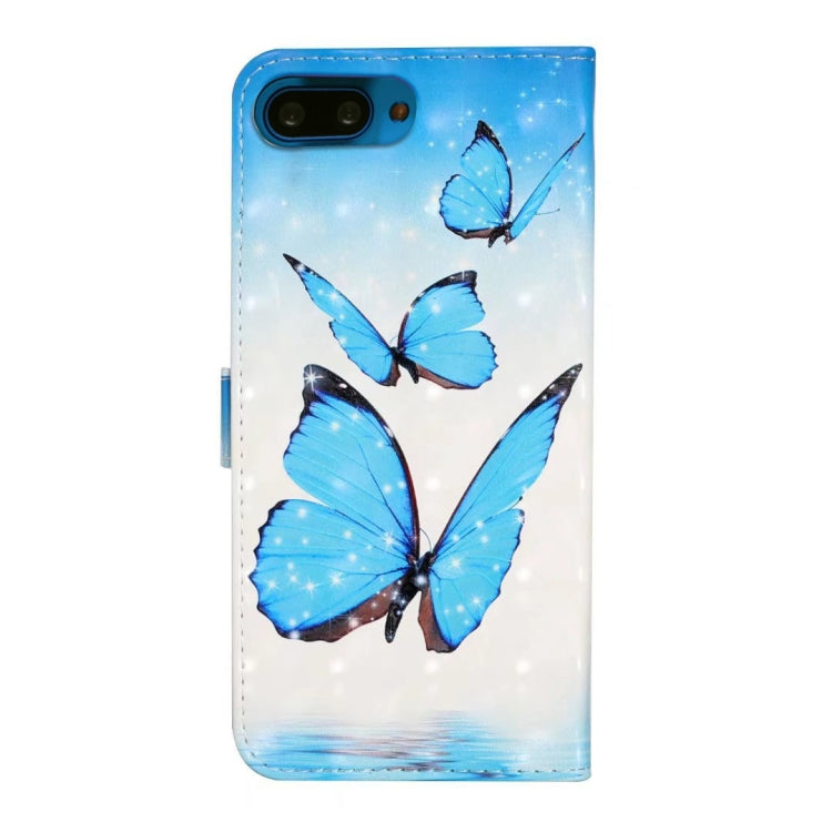 For Honor 10 Oil Embossed 3D Drawing Leather Phone Case(3 Butterflies)