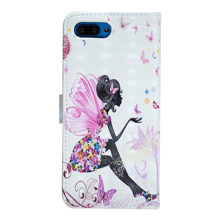 For Honor 10 Oil Embossed 3D Drawing Leather Phone Case(Flower Fairy)