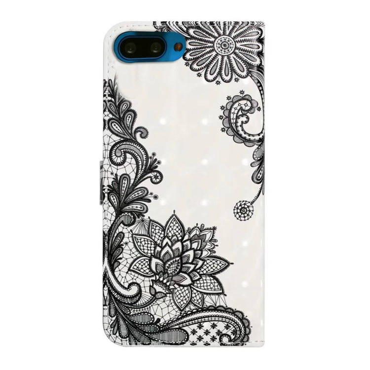 For Honor 10 Oil Embossed 3D Drawing Leather Phone Case(Lace Flower)