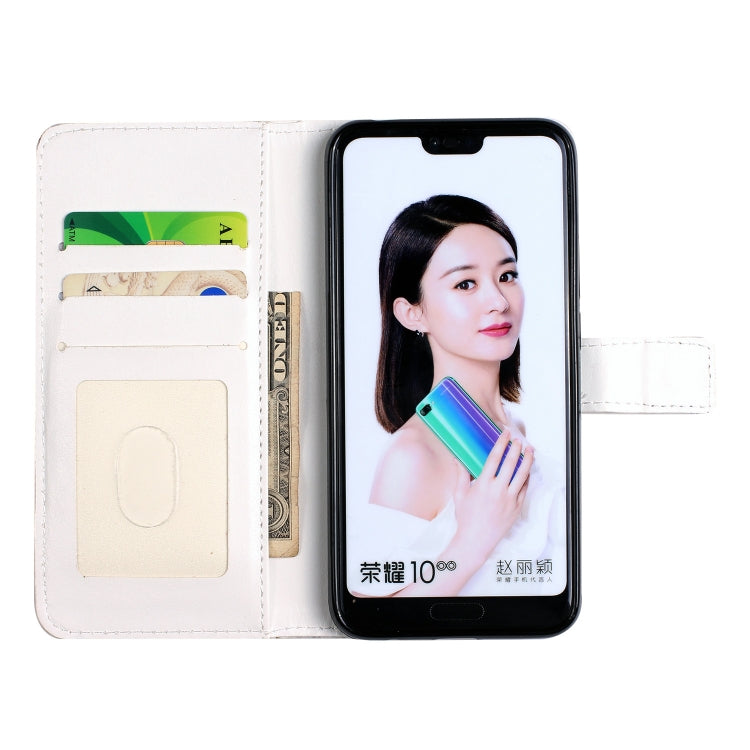 For Honor 10 Oil Embossed 3D Drawing Leather Phone Case(Triangular Marble)