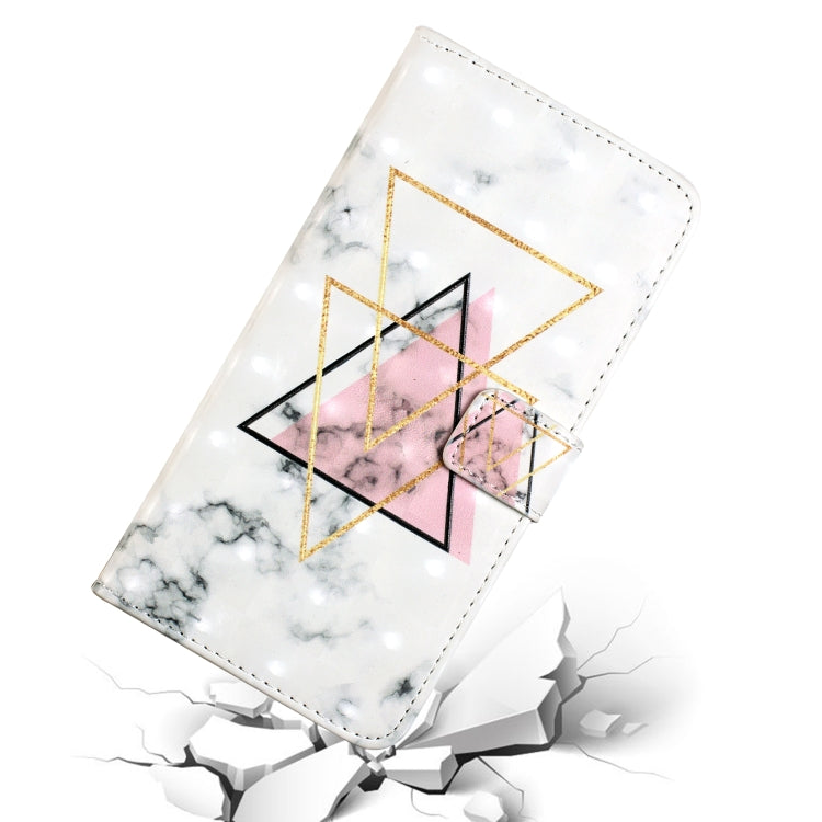 For Honor 10 Oil Embossed 3D Drawing Leather Phone Case(Triangular Marble)